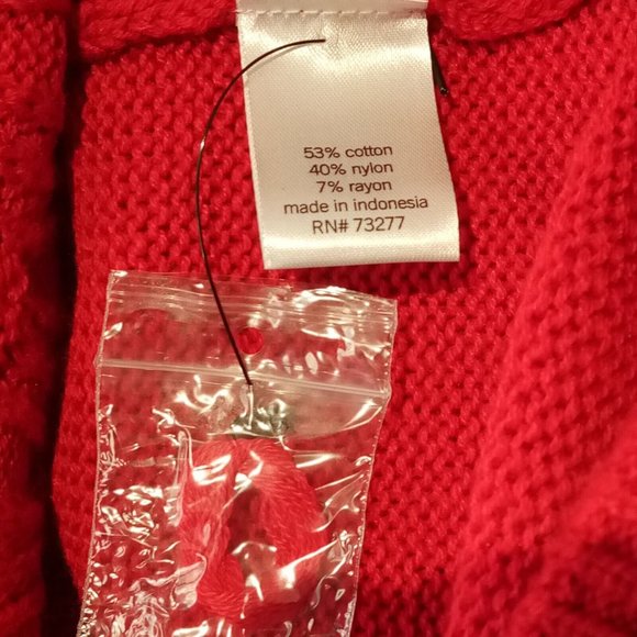 Sonoma Cable Knit Crewneck Sweater  women's SMALL  Cheeries RED  Scoop Hem  NWT - Picture 8 of 8